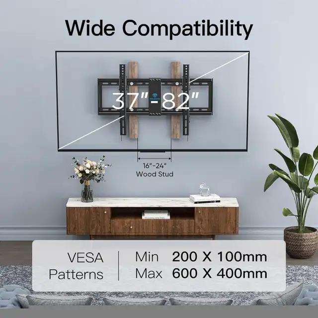 PERLESMITH Tilt TV Wall Mount for Most 37-82 inch TVs in Video & TV Accessories in Burnaby/New Westminster - Image 5