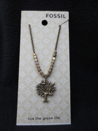 Fossil Brass Tree Necklace