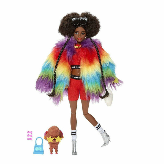 Barbie Extra #1 African American w/ Rainbow coat & Poodle Pup! in Toys & Games in Mississauga / Peel Region - Image 4