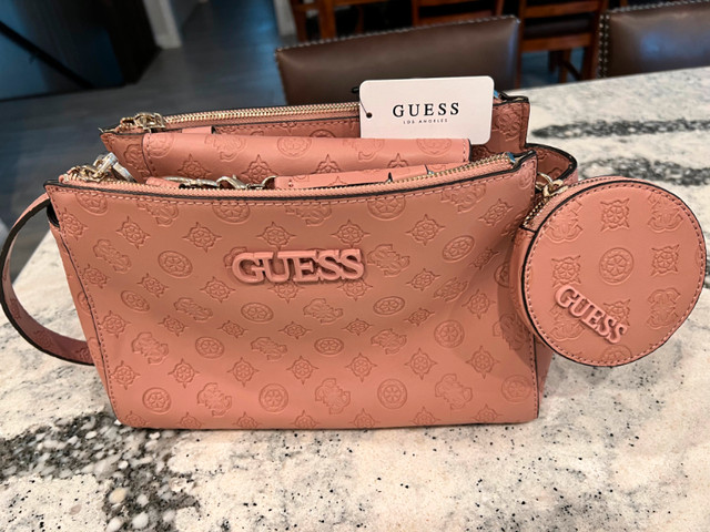 GUESS JANELLE SATCHEL PEONY SHOULDER PURSE/HANDBAG-ROSEWOOD-NEW. in Women's - Bags & Wallets in Norfolk County