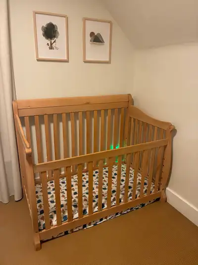 REDUCED PRICE Beautiful wooden bed crib, View more