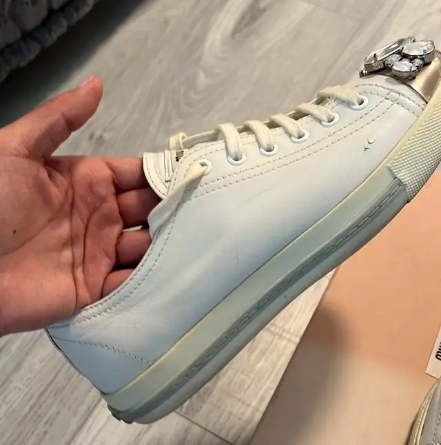 Miu Miu Crystal White Sneaker62863728202242123