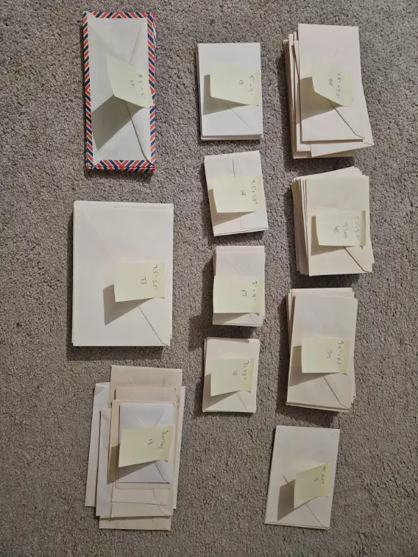 280 Envelopes, Clean & Unused, Various Sizes + Bonus Accessories