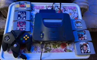 N64 With 2 Controllers and 7 Games and all Wires, View more