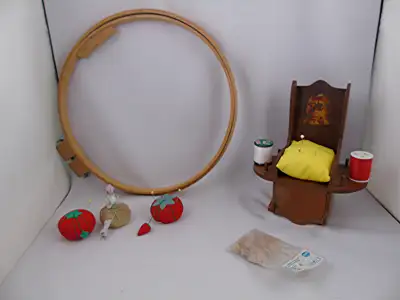 Vintage Craft Items Sewing  Porcelain Doll Pin Cushion Wood Hoop, View more