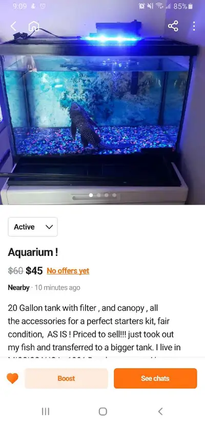 20 Gallon Aquarium, View more