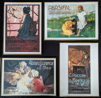 Set of 4 RARE Framed Reproduction Print Vintage Opera Posters!