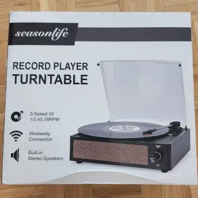 Vinyl Record Player with Built in Speakers and Bluetoth, View more