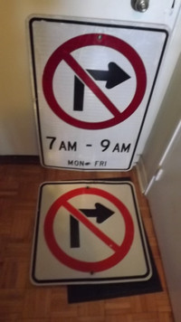 "NO RIGHT TURN ALLOWED"2 STREET SIGNS BUNDLE DEAL/1 XL.1 LARGE