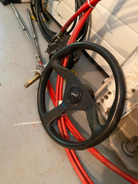 Dual cable steering wheel for performance boat