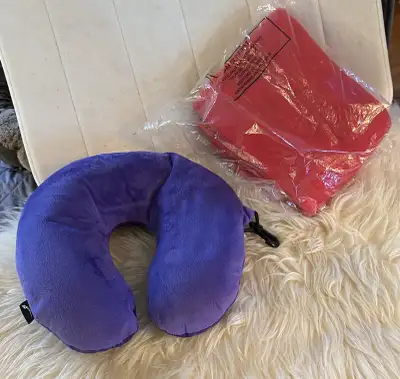 NWT Travel pillow and shoulder blanket for plane or car, View more