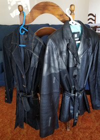 Stylish spring/summer jackets (denim and black leather jacket)