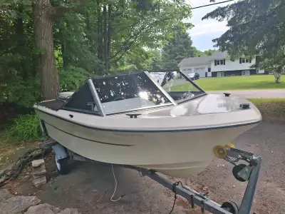 Boat for sale with 60hp motor and trailer.OBO Pick up Arnprior.