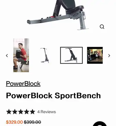 Power Block Sports Bench with Dip attachment. 47” Olympic Curl bar . TKO 35 rubber grip Plates. $ 35...