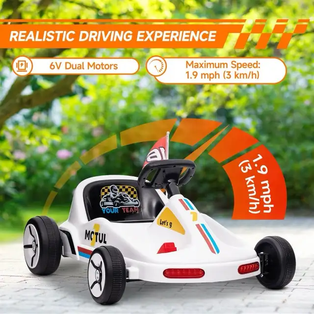 Dual motors Electric Go Kart  Aged 3-5 Kids Music, Light, Horn in Toys & Games in Markham / York Region - Image 4