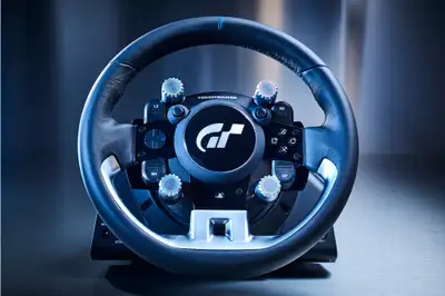 Thrustmaster T-GT sim racing wheel with load cell pedal set, View more