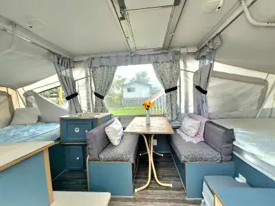 Beautifully renovated Coleman Roanoke tent trailer Bright, updated interior and completely ready to...