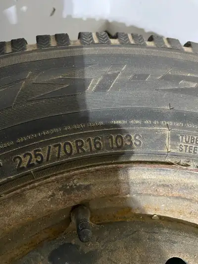 Set of four winter Toyo Observe 225/70R16 on steel wheels, 5x114.3mm (or 5x4.5") bolt pattern About...