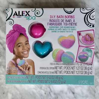 Selling a new Alex Spa DIY Bath Bombs craft kit for ages 6+. Includes ingredients to make 6 fizzy ba...
