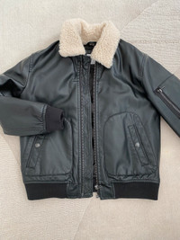 Zara faux leather number jacket with Sherpa collar. Size 8 yrs