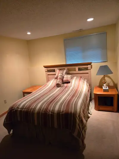 2 bedroom Furnished basement suite. Laundry. Full private bath. Parking. Large yard. Fill fridge and...
