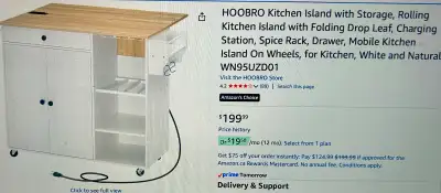 Brand new Kitchen Island.  $50, View more