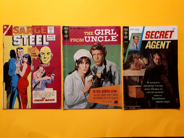 3 1965-67 PI comics: Secret Agent, Girl from UNCLE, Sarge Steel in Comics & Graphic Novels in Fredericton