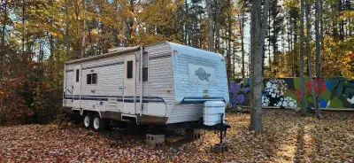 Trailer in good condition bathroom floor around toilet a little soft