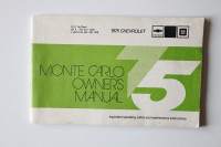CHEVROLET MONTE CARLO 1975 Owners Manual