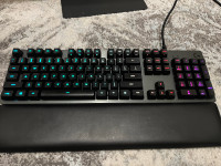 Logitech mechanical gaming keyboard with wrist rest