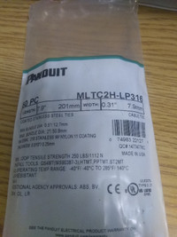 50 PANDUIT MLTC2H-LP316 COATED STAINLESS STEEL 316 7.9 "