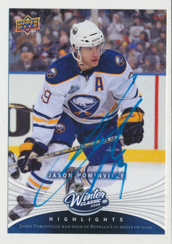 JASON POMINVILLE BUFFALO SABRES EX-RARE SIGNED UD WINTER CLASSIC in Arts & Collectibles in Oakville / Halton Region