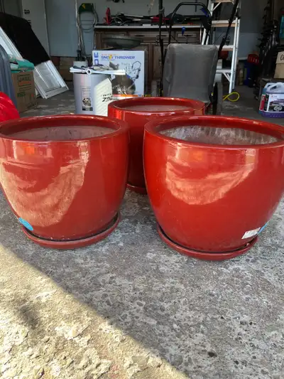 Large ceramic planter pots from Terra Greenhouses. Only used for one season and in perfect condition...