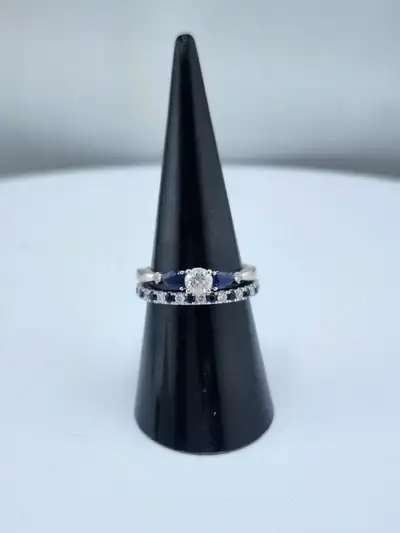 14 Kt. White Gold Cast 3-Stone Engagement Ring - 0.40 ct.(#7514), View more
