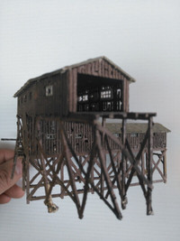N scale model train coal depot