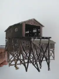 N scale model train coal depot
