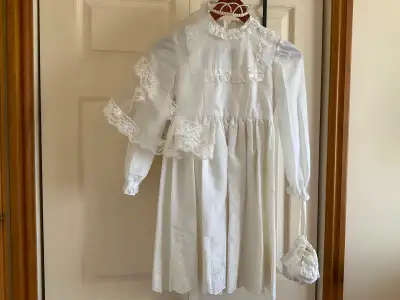 First Communion/Flower Girl Dress Vintage Cotton/Lace 3 Piece, View more