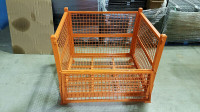 USED WIRE MESH CONTAINERS 48" X 40" X 40"H. COLLAPSIBLE WIRE BIN
