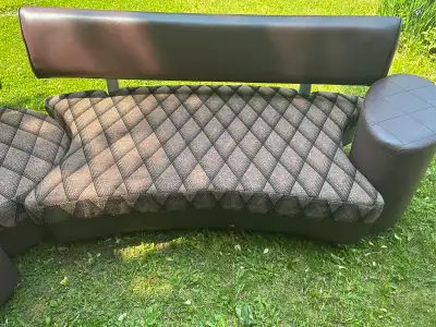 Upgrade your space with this stylish and unique brown diamond pattern sofa set, perfect for adding a...