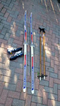 200cm 3pin Cross Country Ski Set Skis Boots Poles

