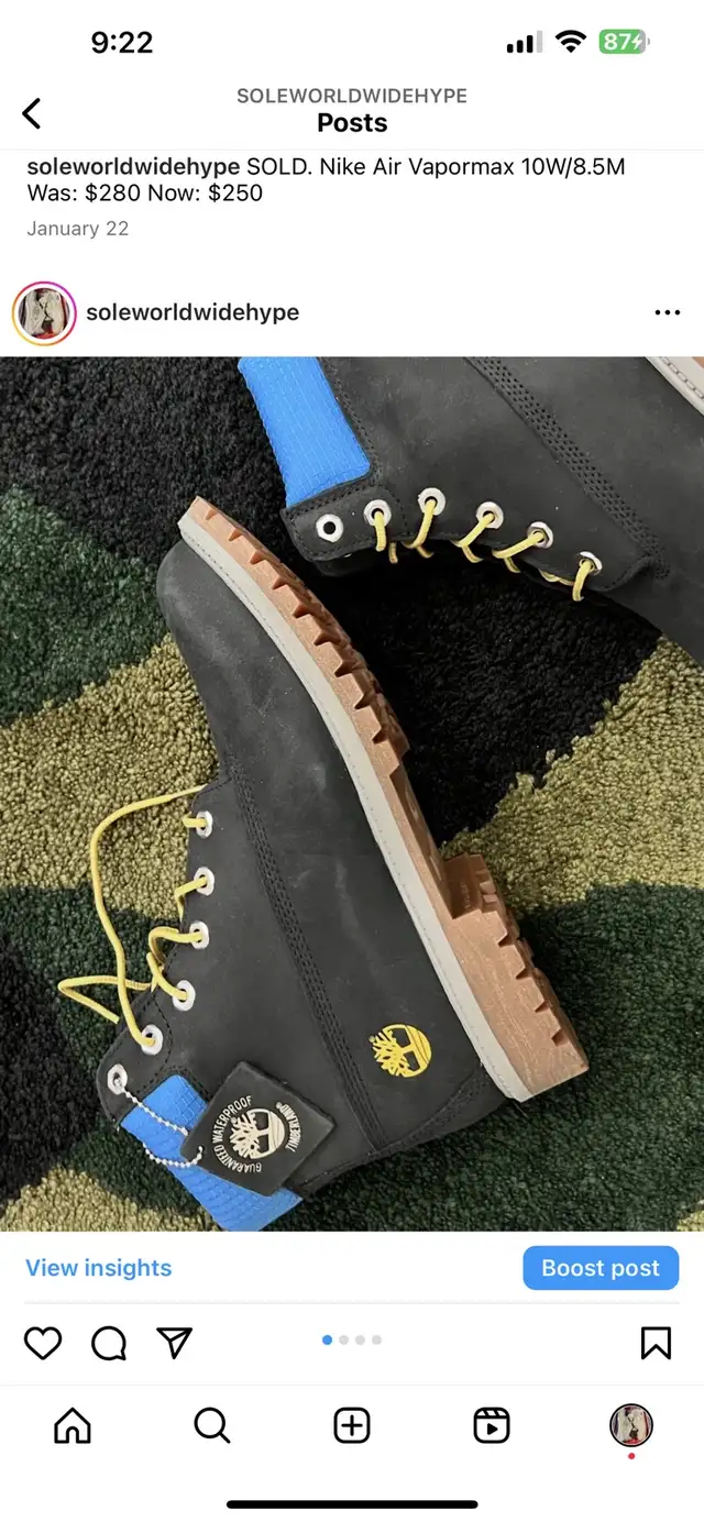 TIMBERLAND waterproof boots 7Y $130 IG: @SoleWorldWideHype  in Men's Shoes in City of Toronto - Image 5
