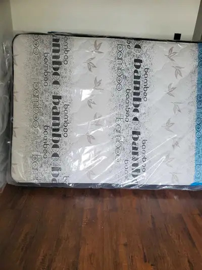 double box spring and mattress still in the pkg, View more