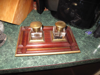 Large 1800's  Antique Complete ink Stand