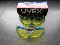 Amber tinted safety glasses. Uvex by Honeywell 3 pairs