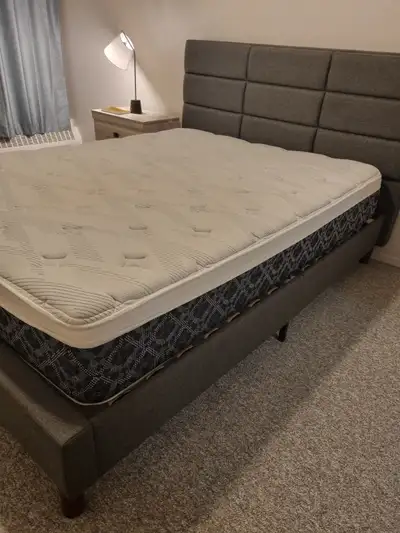 Queen size bed and Kingsdown mattress in excellent condition, View more