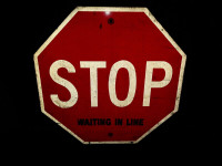 Up for sale is this VINTAGE ORIGINAL METAL STOP SIGN.