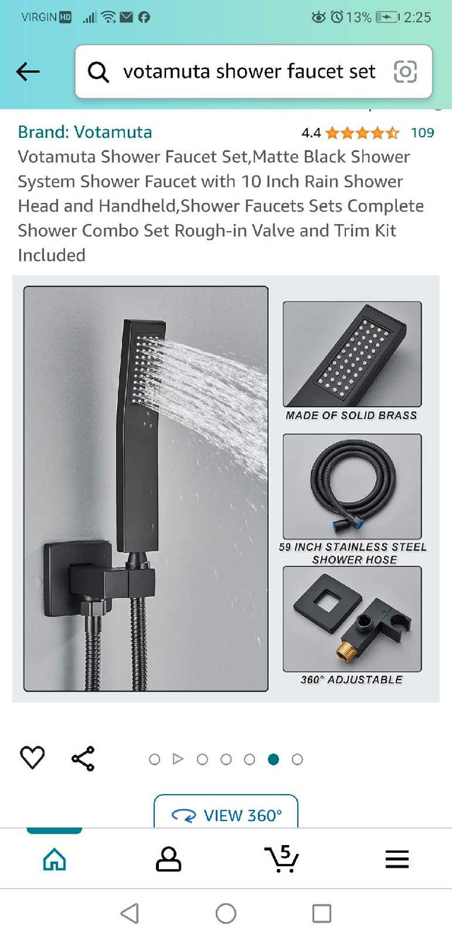 Votamuta Shower Faucet Set. New in Box. Available in kitchener D in Plumbing, Sinks, Toilets & Showers in Cambridge