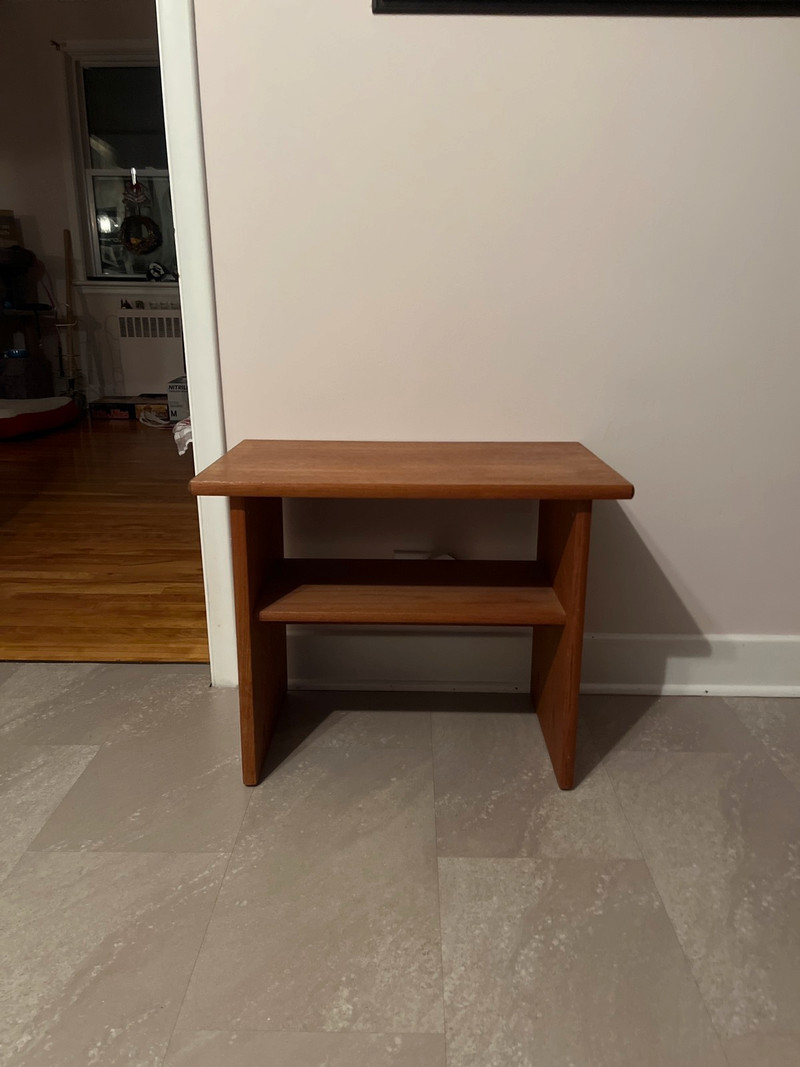 Teak table and floating shelf Other Tables Sudbury Kijiji