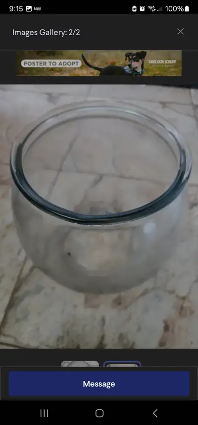 Anchor Hocking Glass Footed Fish Bowl A Very Good Quality 4 Litters (1 gal) Clear Glass Goldfish Bow...