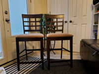 Set of 2 bar chairs solid wood